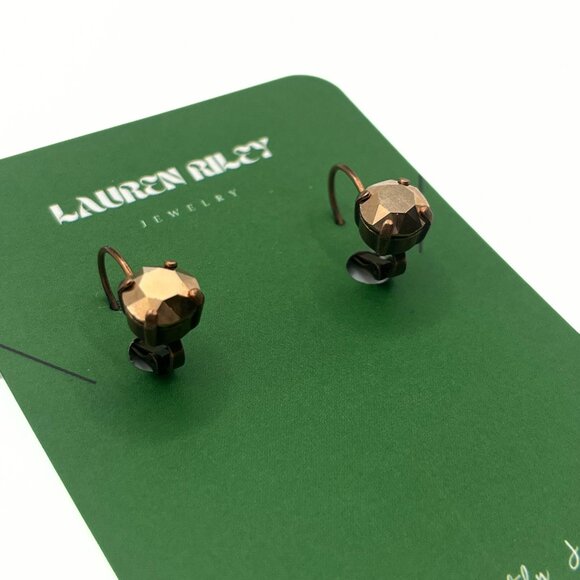 Handcrafted Swarovski Copper Crystal Drop Earrings - Copper Plated Unique Finds - Picture 2 of 4